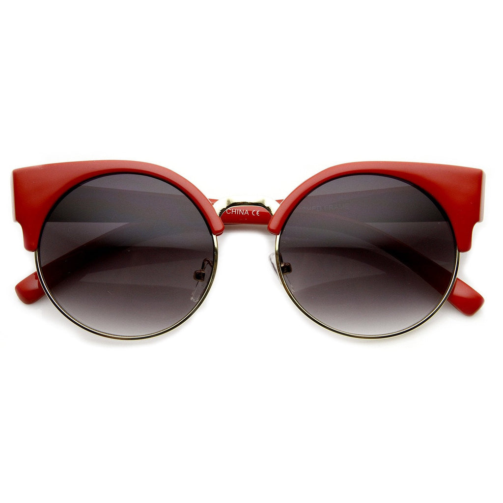 Vintage Indie Round Circle Cat Eye Sunglasses 8785