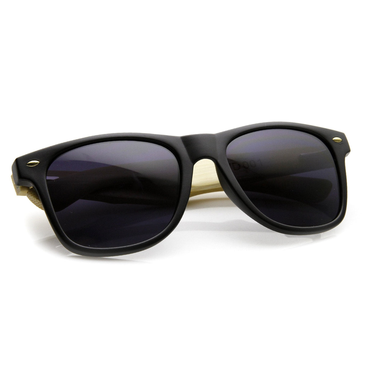 Eco Friendly Genuine Bamboo Wood Temple Horned Rim Sunglasses 9304