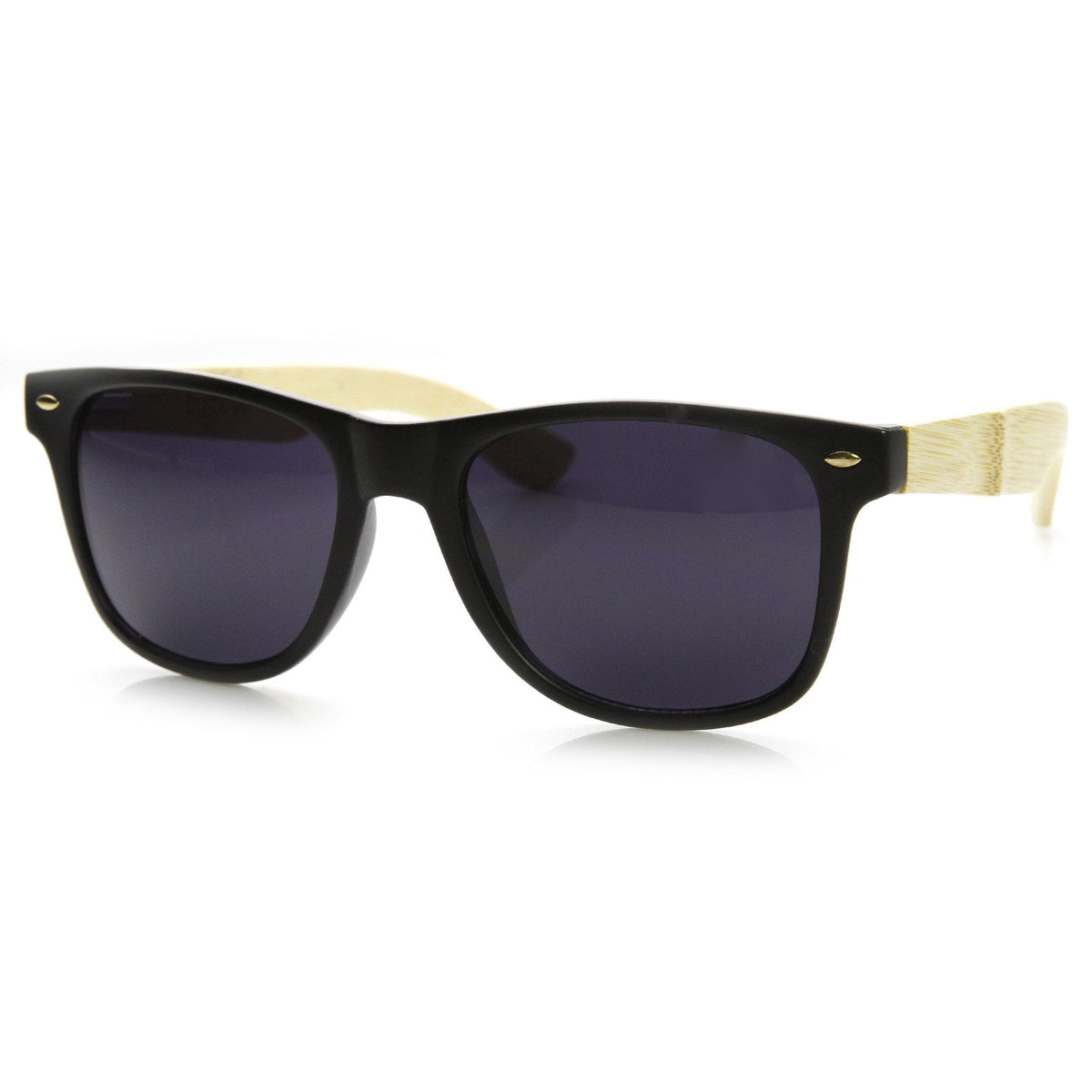 Eco Friendly Genuine Bamboo Wood Temple Horned Rim Sunglasses 9304