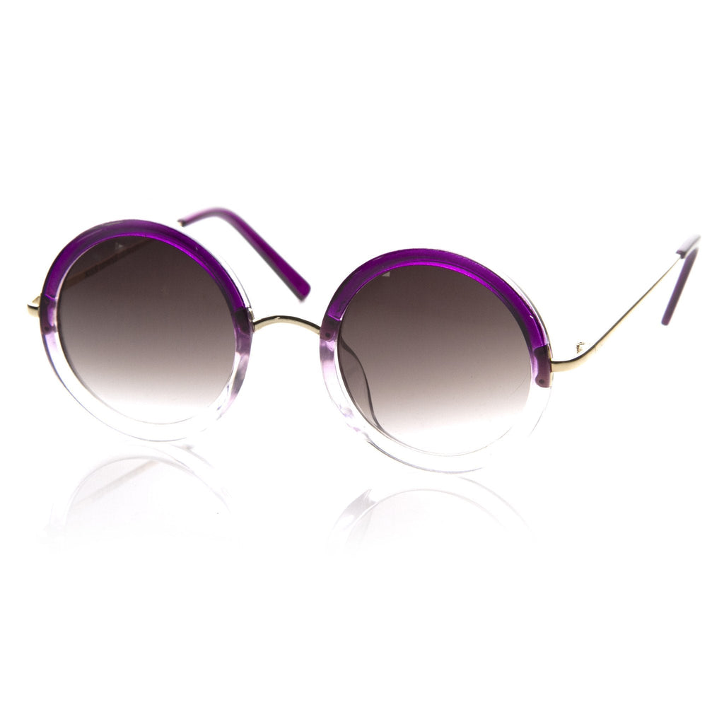 Famous Designer Fashion Color Fade Round Sunglasses 8699