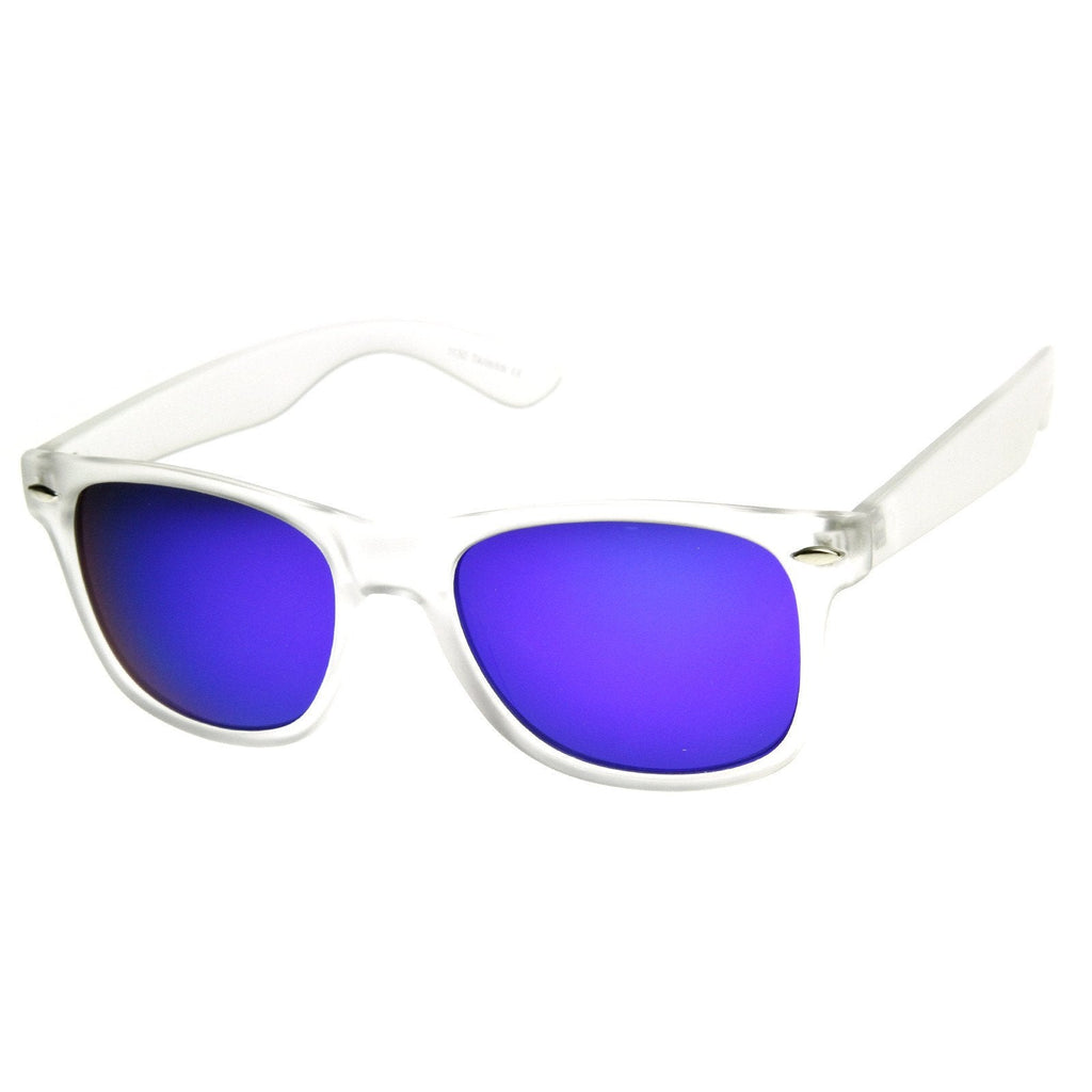 Frosted Frame Reflective Lens Horned Rim Sunglasses 8026