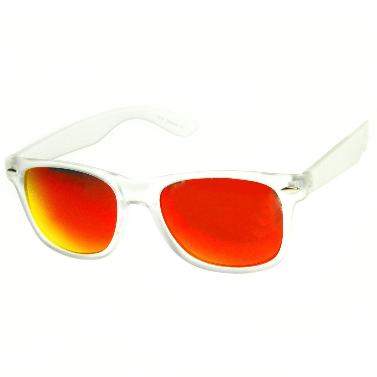 Frosted Frame Reflective Lens Horned Rim Sunglasses 8026