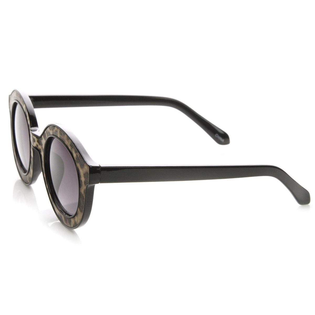 Popular Indie Block Cut Pattern Round Women's Sunglasses 9157