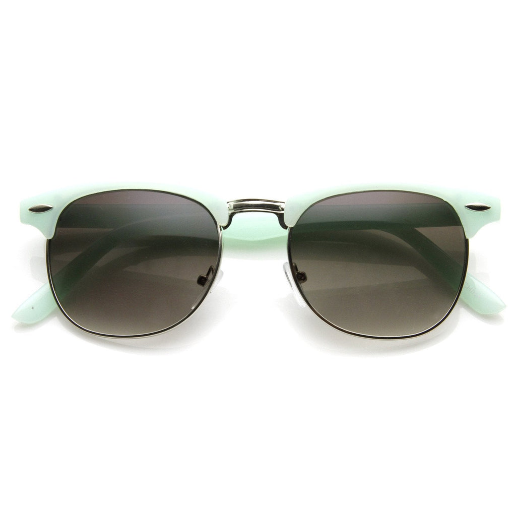 Cute Pastel Colors Horned Rim Half Frame Womens Sunglasses 8955