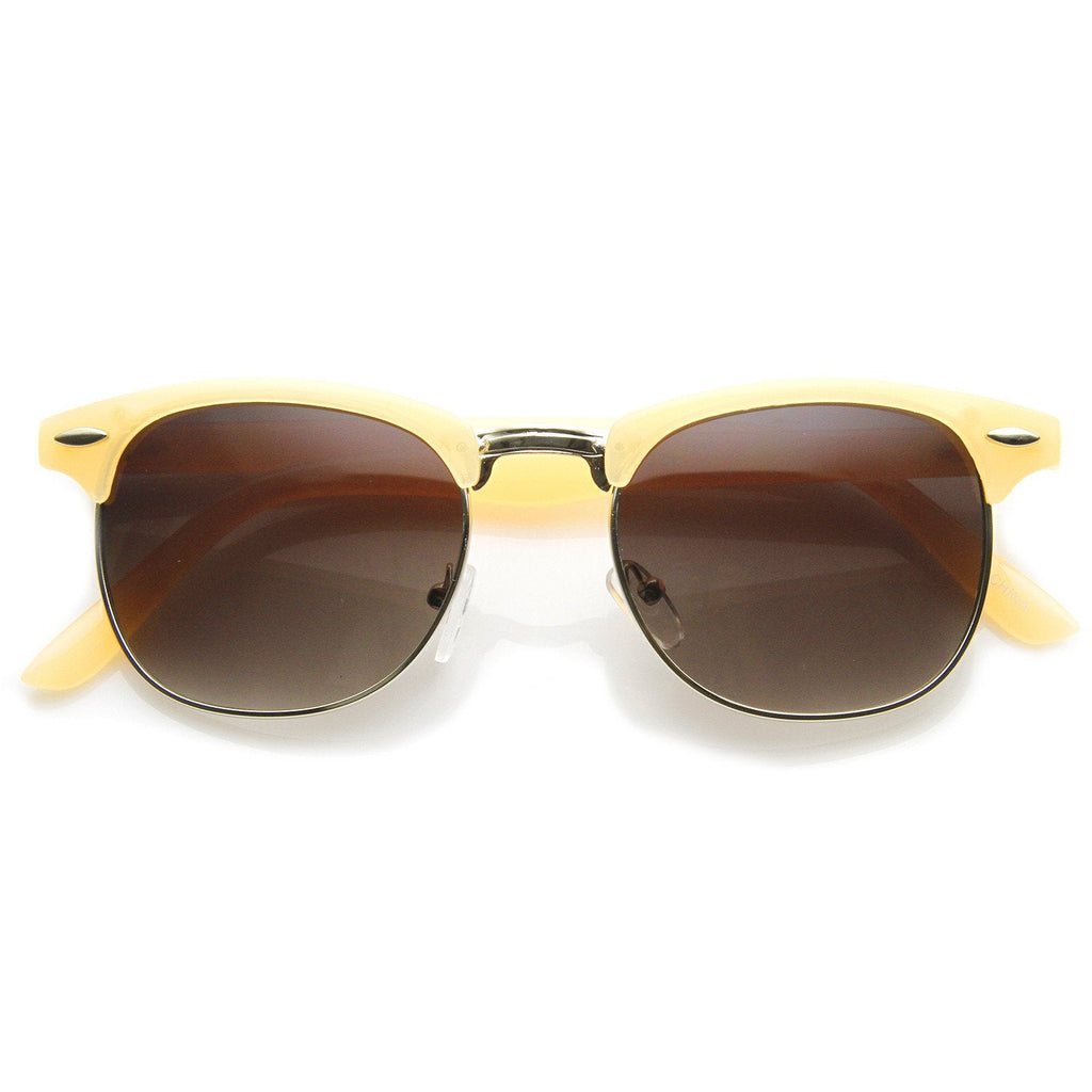 Cute Pastel Colors Horned Rim Half Frame Womens Sunglasses 8955