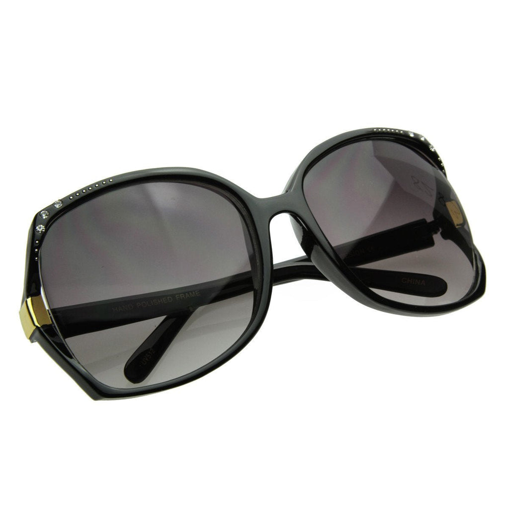 Jackie O Vintage Oversize Square Sunglasses w/ Rhinestones 2273