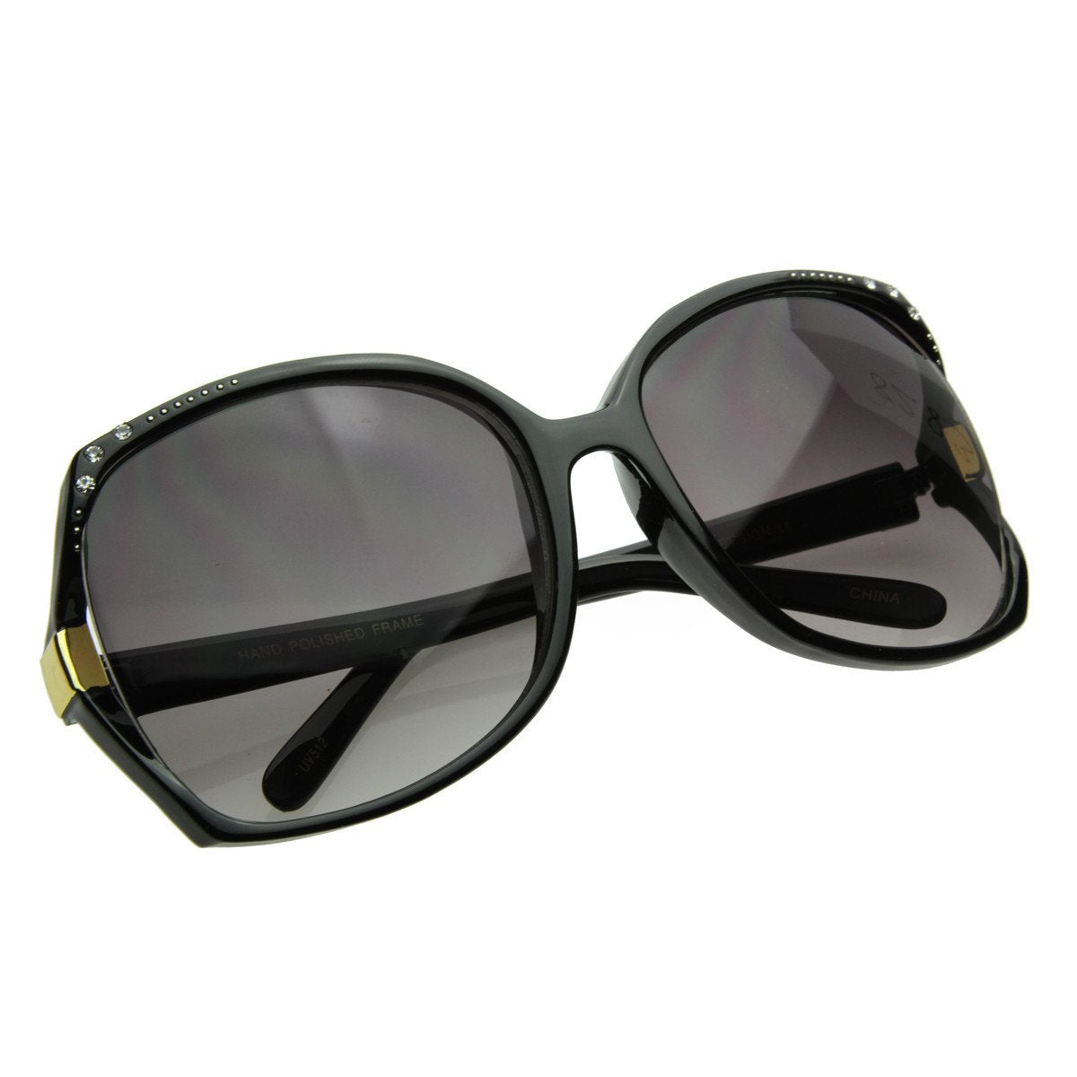 Jackie O Vintage Oversize Square Sunglasses w/ Rhinestones 2273