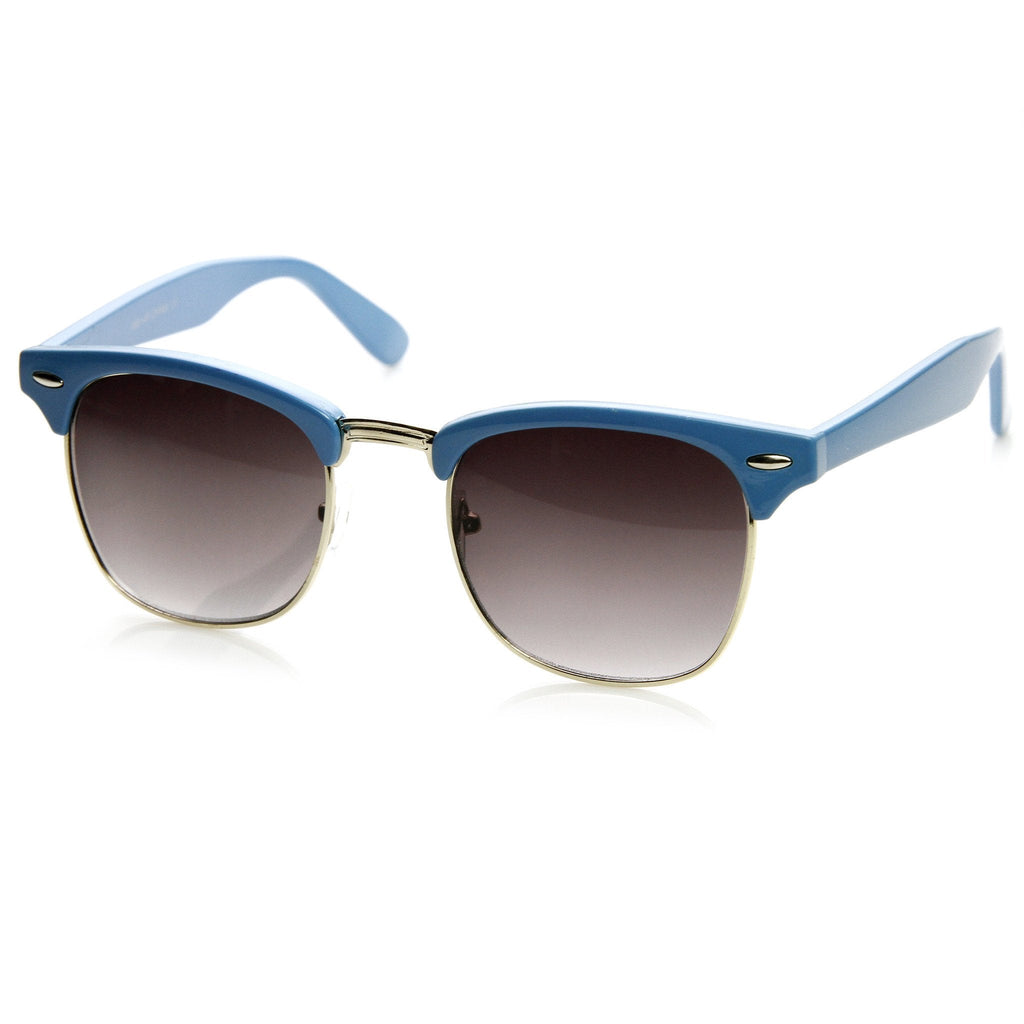 Retro Pastel Half Frame Horned Rim Sunglasses 9264