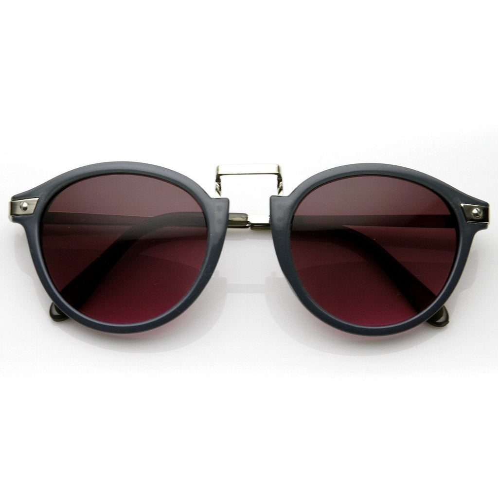 Vintage Steampunk Inspired Round Horned Rim Frame Sunglasses 8591