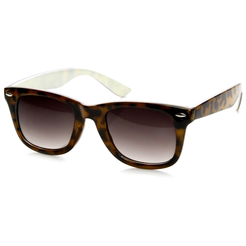 Retro Horned Rim Tortoise Pastel Two Tone Sunglasses 9166