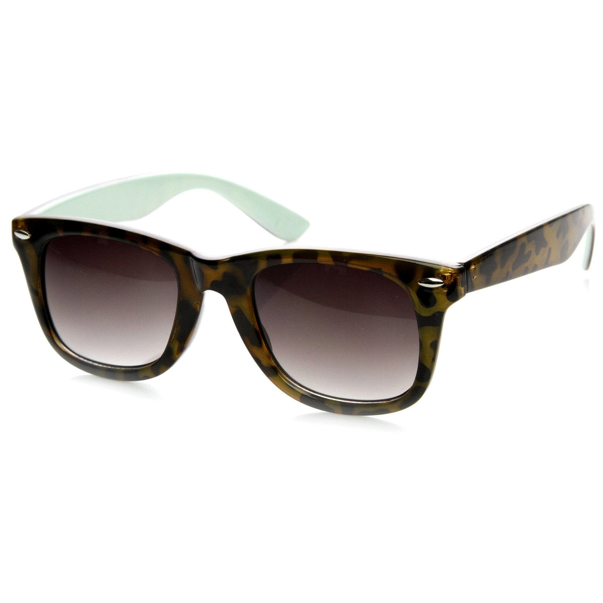 Retro Horned Rim Tortoise Pastel Two Tone Sunglasses 9166