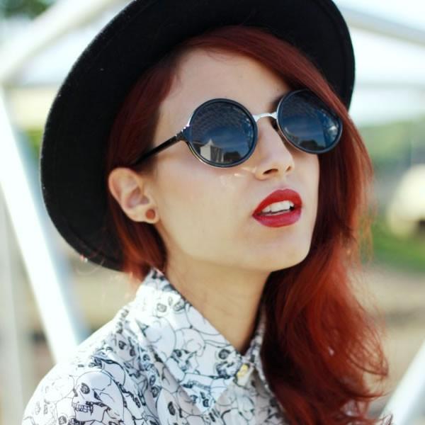 Vintage Steampunk Classic Round Sunglasses Metal Bridge 8407