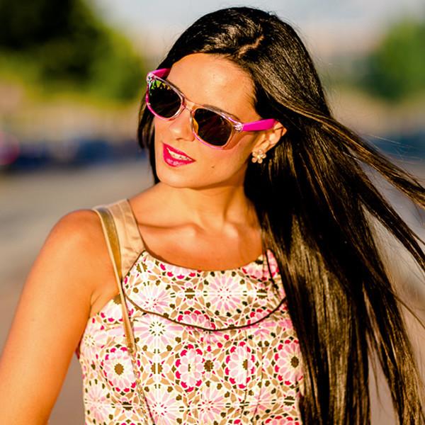 Retro Horned Rim Colorful Mirror Lens Sunglasses 8609