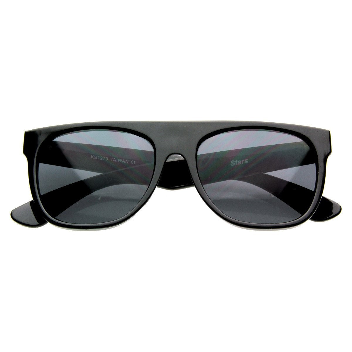 Celebrity Super Flat Top Retro Horned Rim Sunglasses 8066