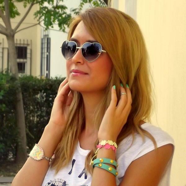Womens Cute Metal Heart Shape Fashion Sunglasses 8796
