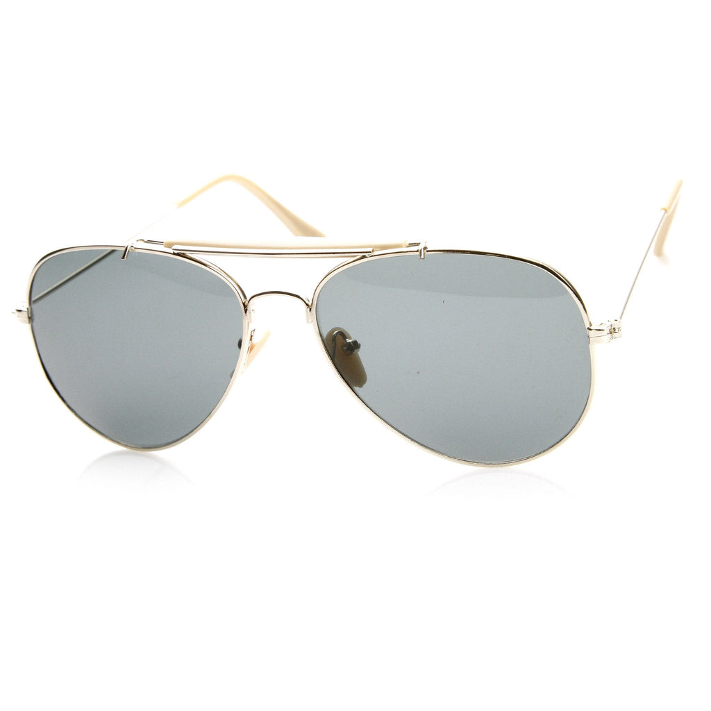 Classic Outdoorsman Style Metal Aviator Sunglasses 55mm 8837
