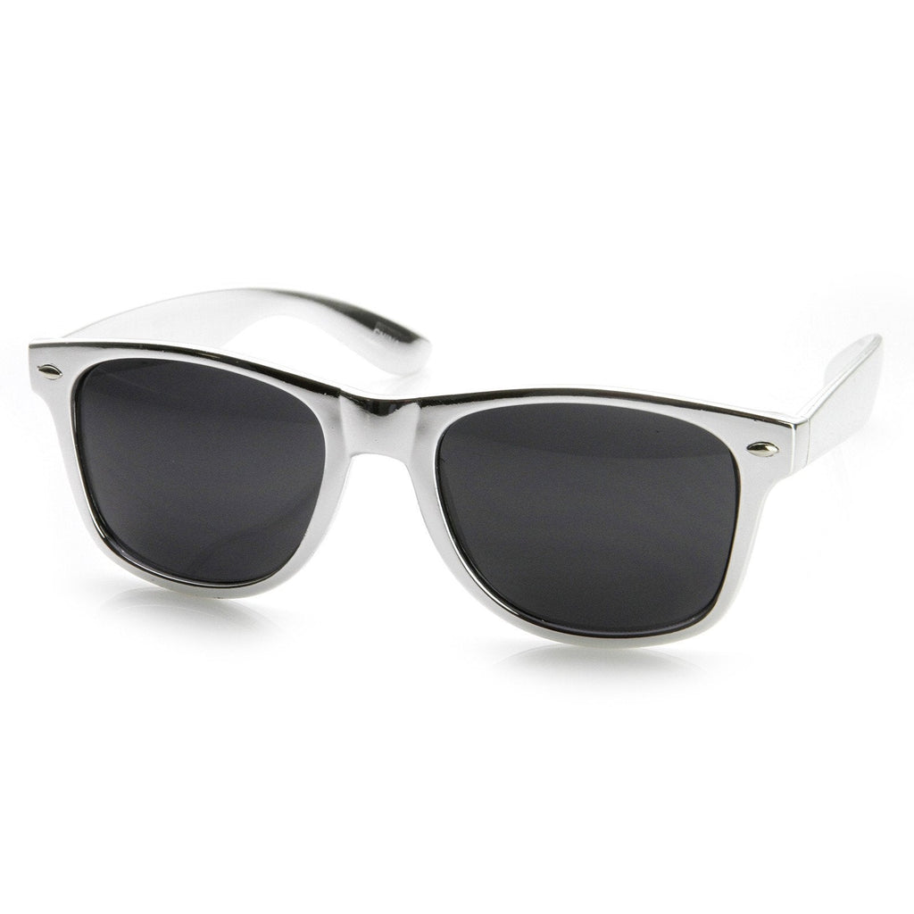 Shiny Foil Reflective Coating Retro Horned Rim Sunglasses 8724