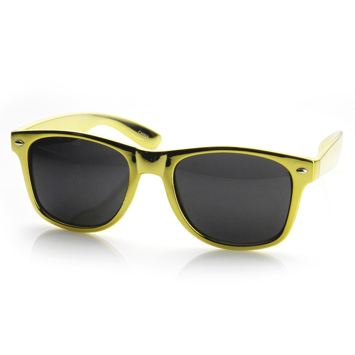 Shiny Foil Reflective Coating Retro Horned Rim Sunglasses 8724