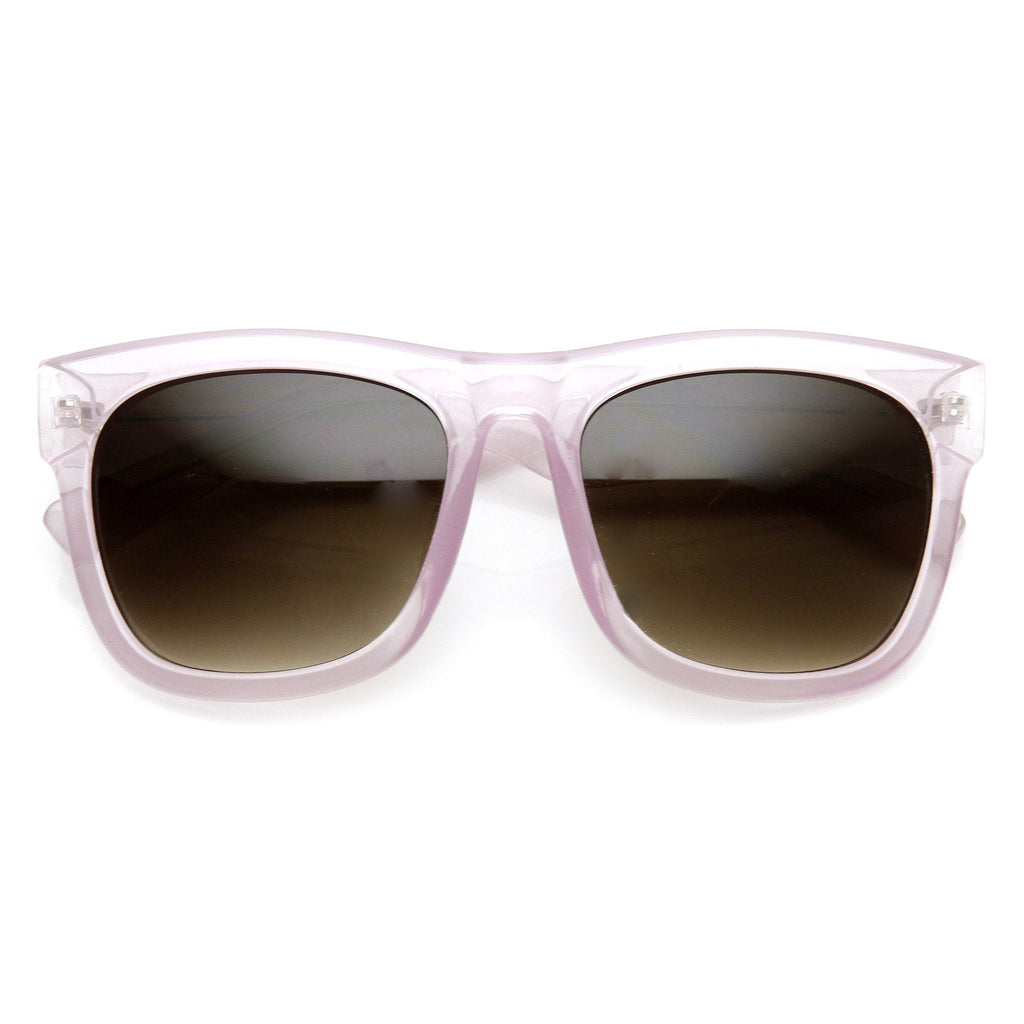 Zerouv + Plus "Harlow" Oversize Translucent Horned Rim Womens Sunglasses