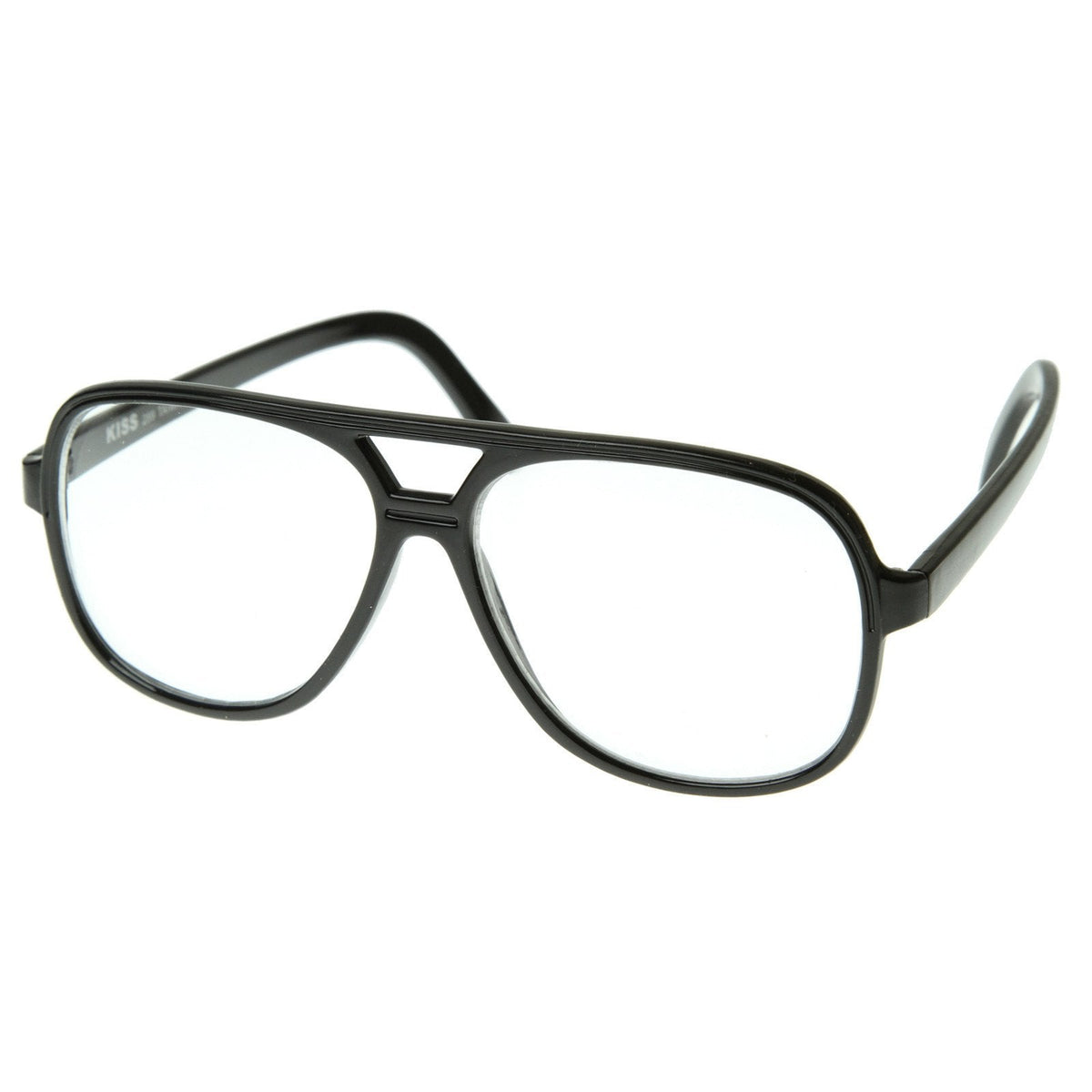 Retro 1980's Basic Square Aviator Clear Lens Glasses 8043