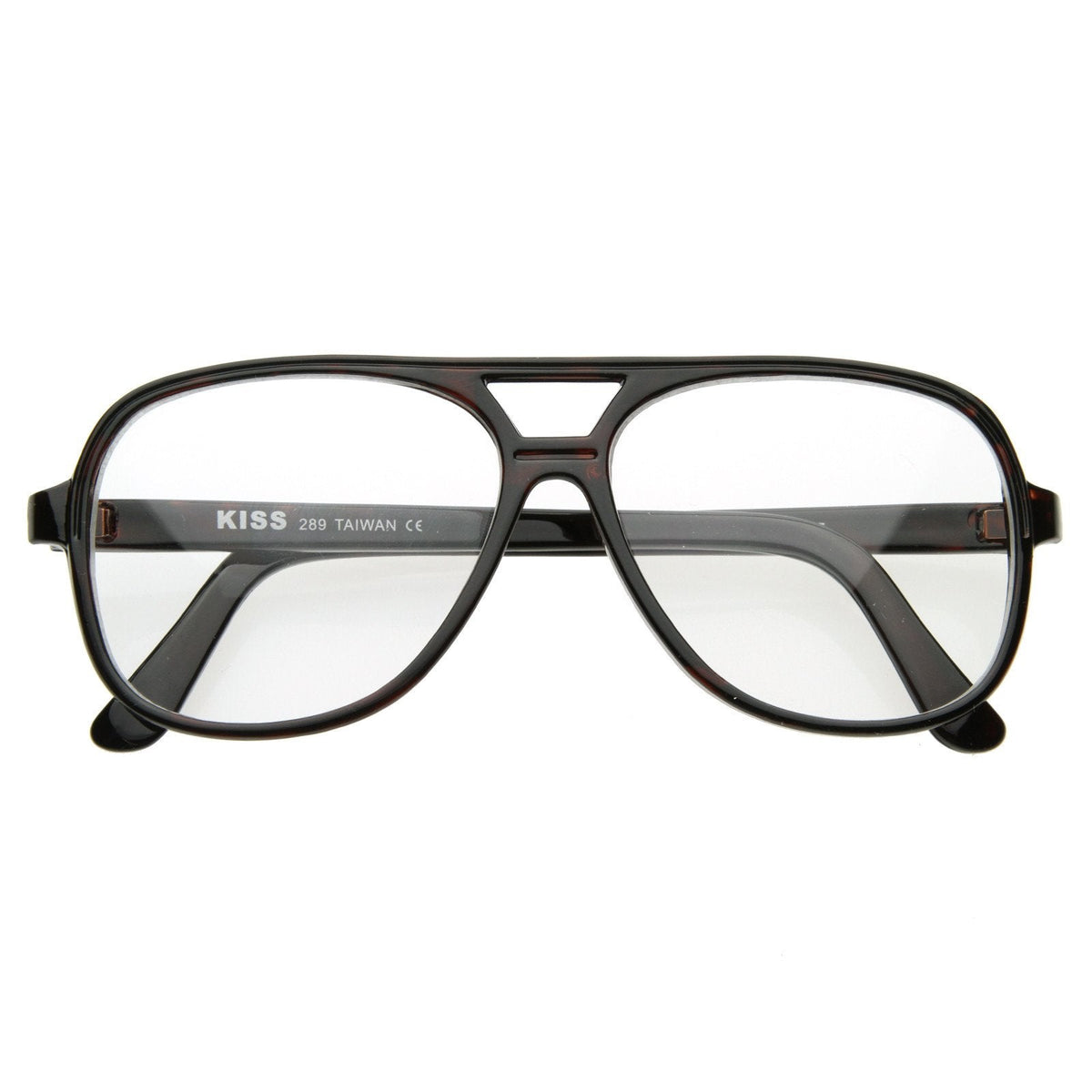 Retro 1980's Basic Square Aviator Clear Lens Glasses 8043