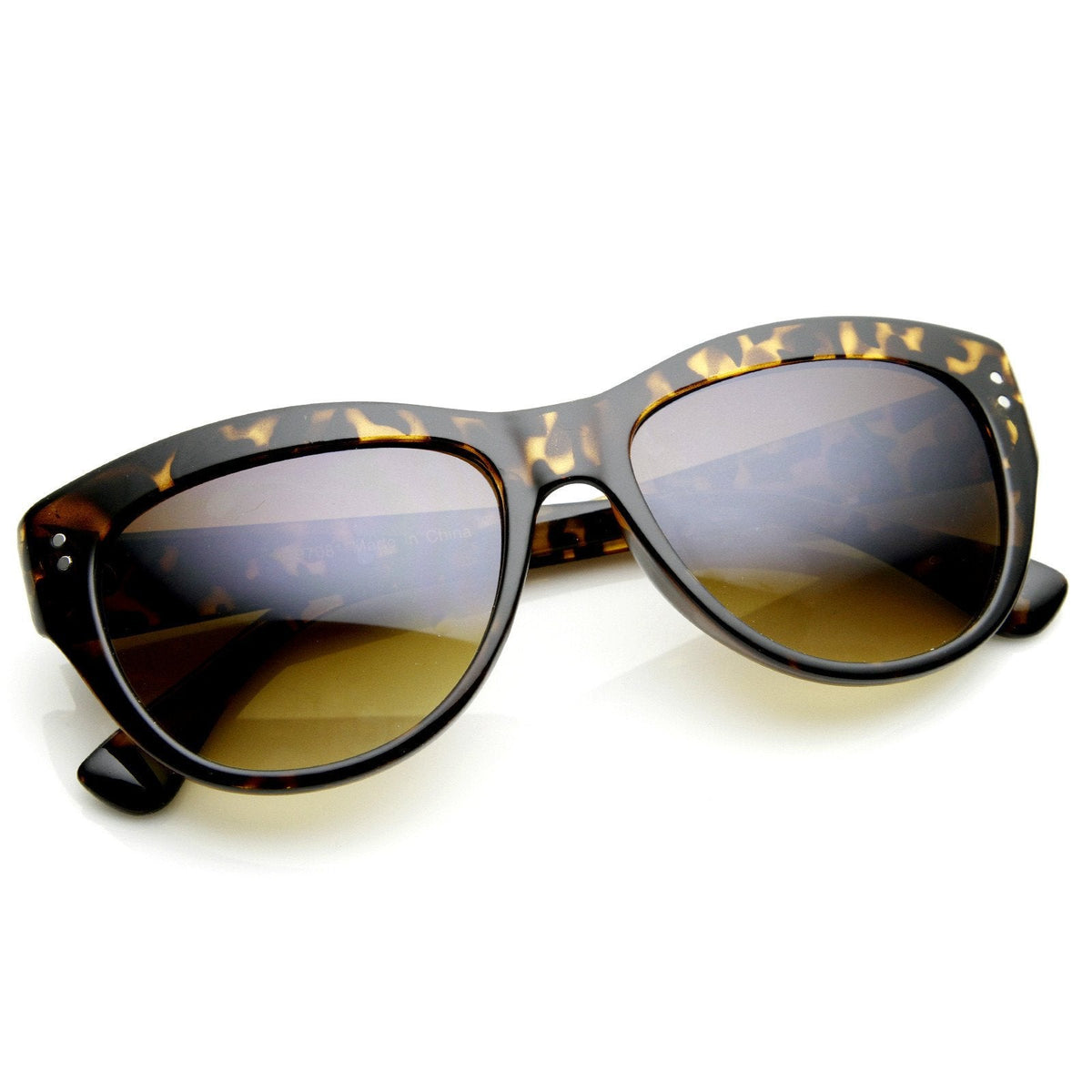 Womens Retro Riveted Cat eye Sunglasses 8996