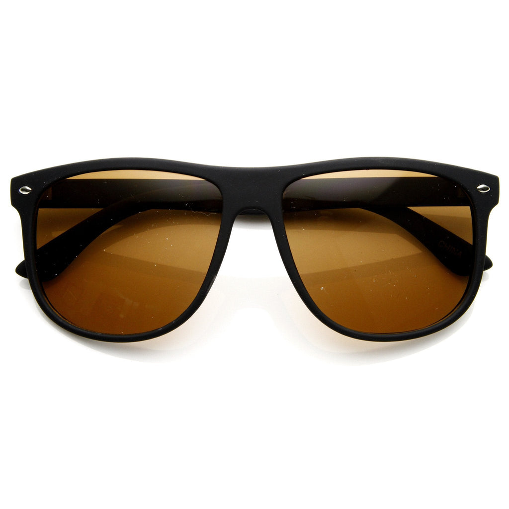 Large Retro Rubberized Horned Rim Sunglasses 8815