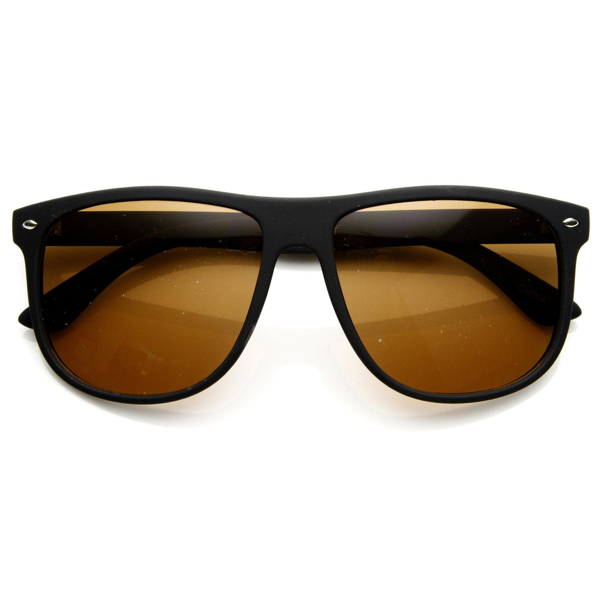 Large Retro Rubberized Horned Rim Sunglasses 8815