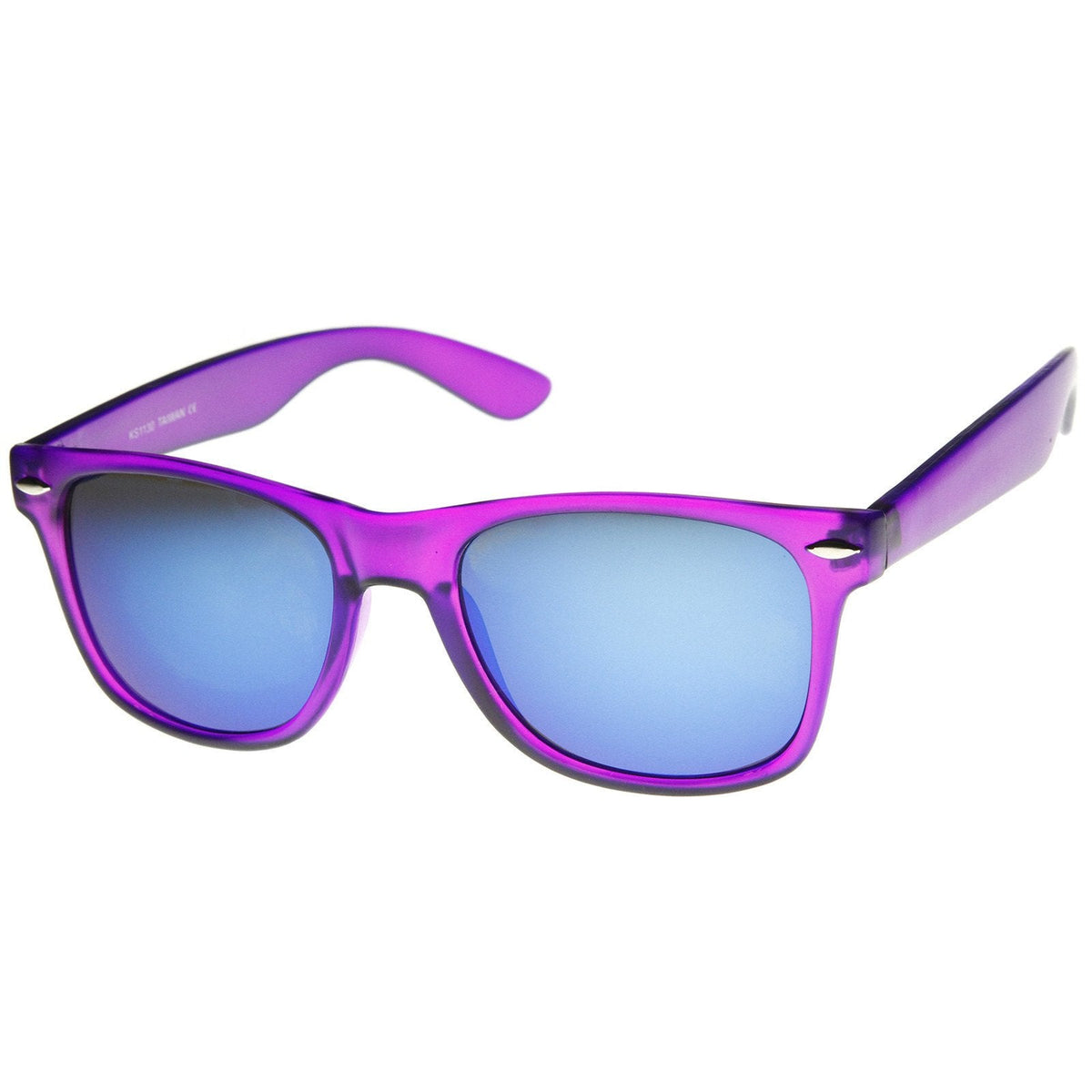 Super Bright Color Mirrored Lens Horned Rim Sunglasses 8128