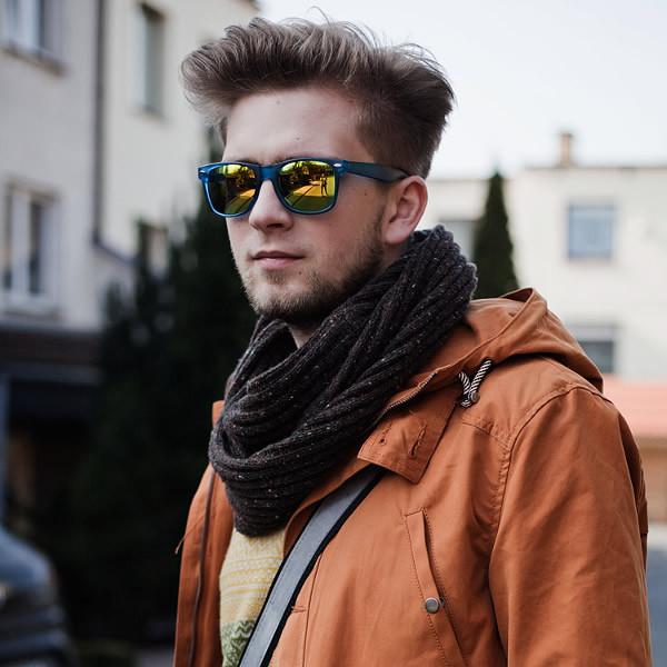 Super Bright Color Mirrored Lens Horned Rim Sunglasses 8128