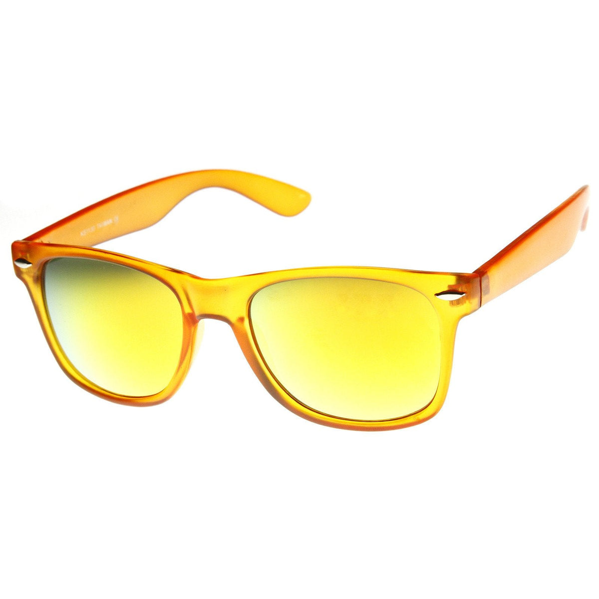 Super Bright Color Mirrored Lens Horned Rim Sunglasses 8128