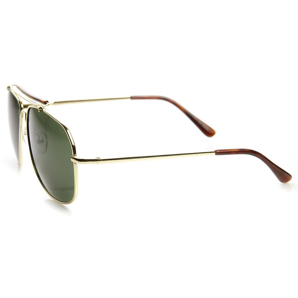 Retro Classic Square Crossbar Metal Aviator Sunglasses 9293