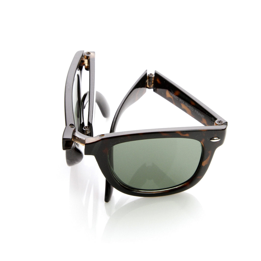 Limited Edition Folding Pocket Horned Rim Sunglasses + Case 8788