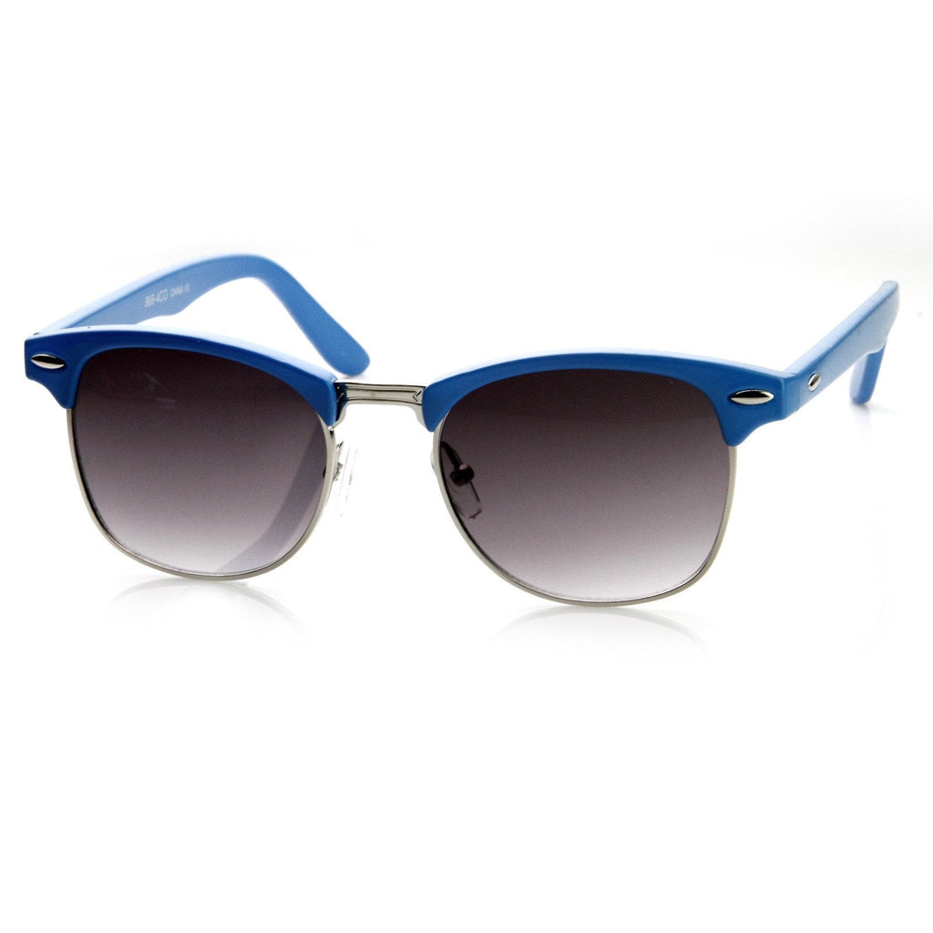 Retro Colorful Half Frame Horned Rim Sunglasses 8735