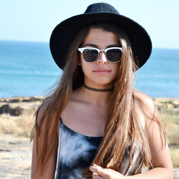 Retro Colorful Half Frame Horned Rim Sunglasses 8735