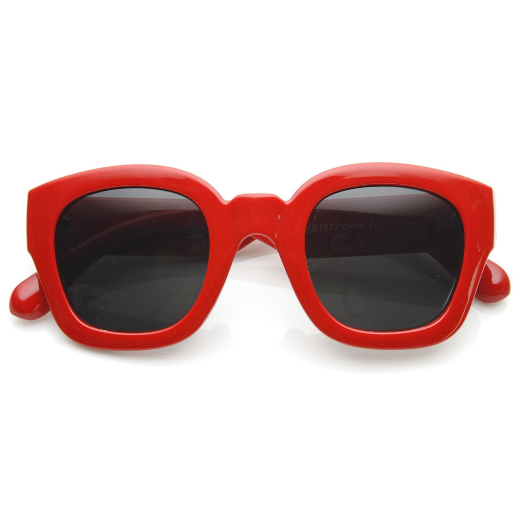 Retro Era Thick Square Frame Hipster Sunglasses 8969