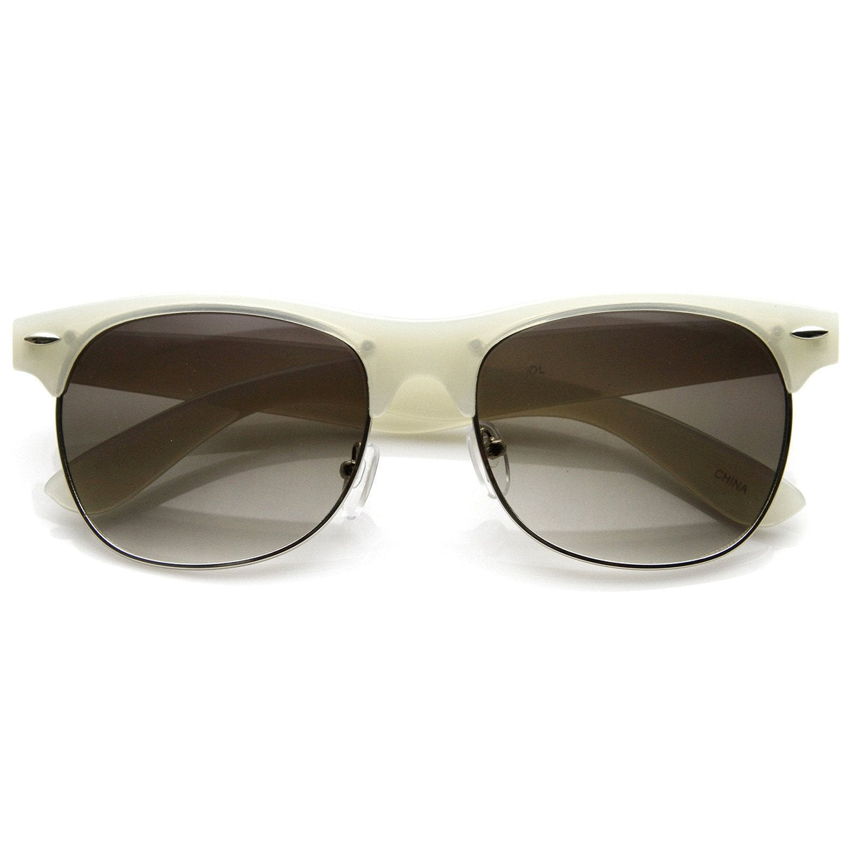 Womens Pastel Colors Half Frame Horned Rim Sunglasses 8958