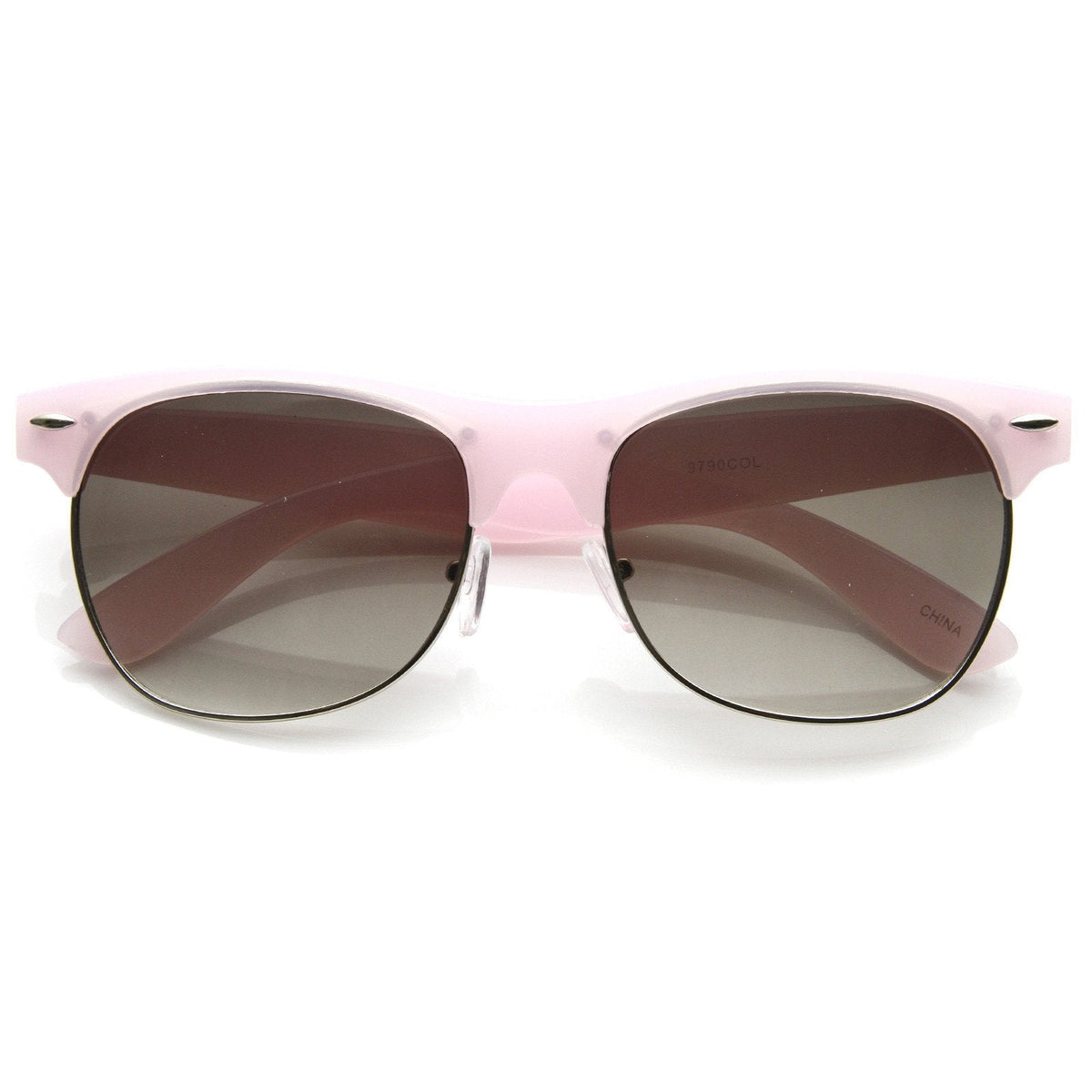 Womens Pastel Colors Half Frame Horned Rim Sunglasses 8958