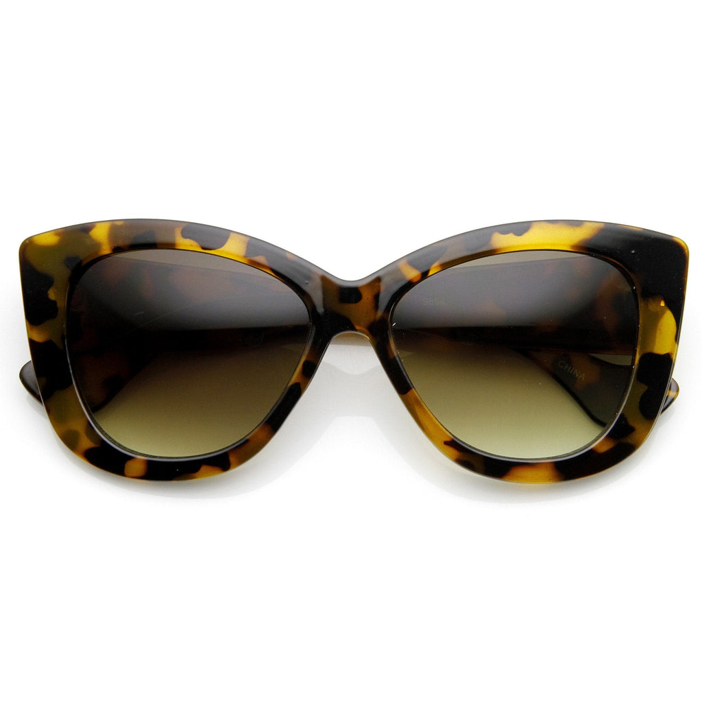 Oversize Thick Temple Womens Fashion Cat Eye Sunglasses 9167