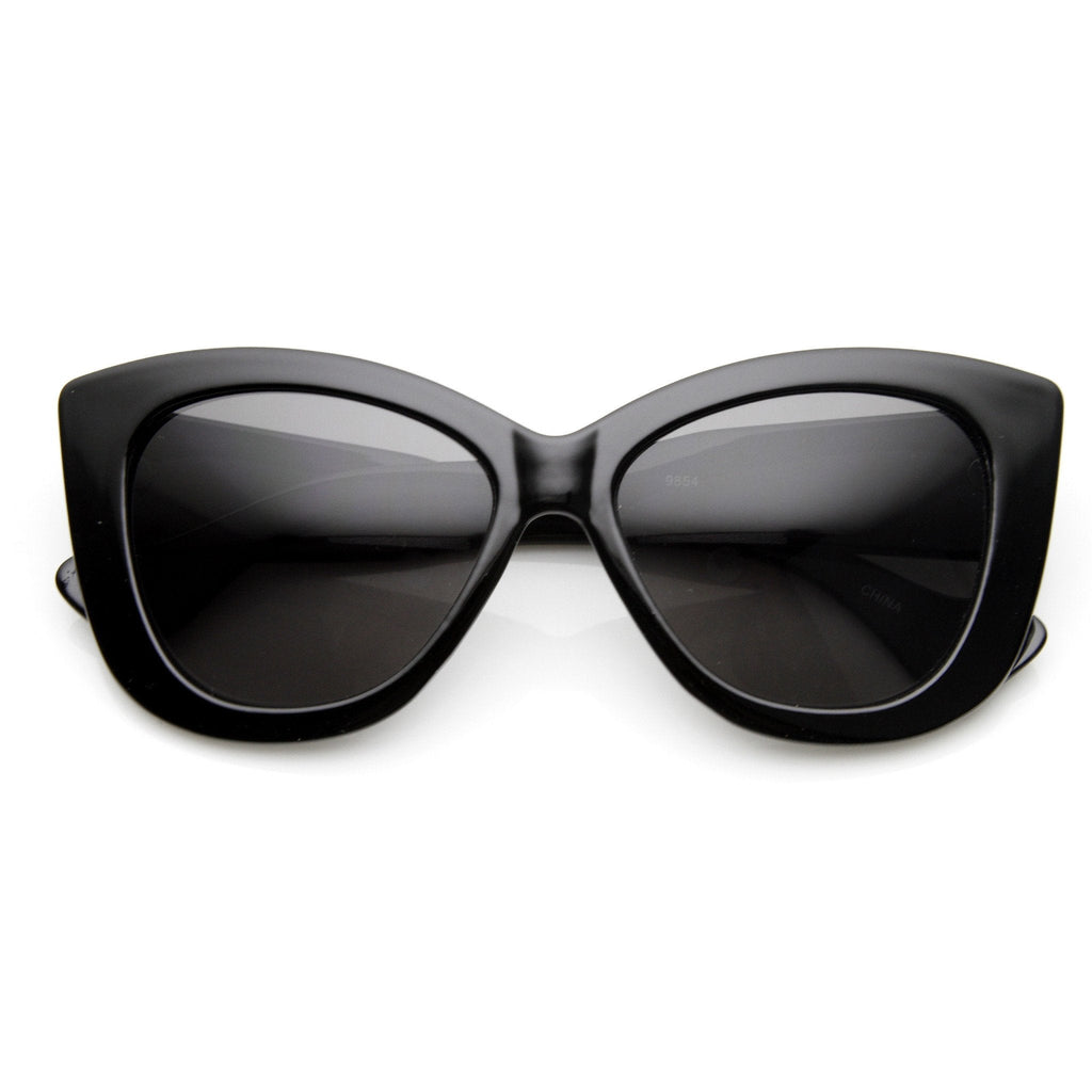 Oversize Thick Temple Womens Fashion Cat Eye Sunglasses 9167