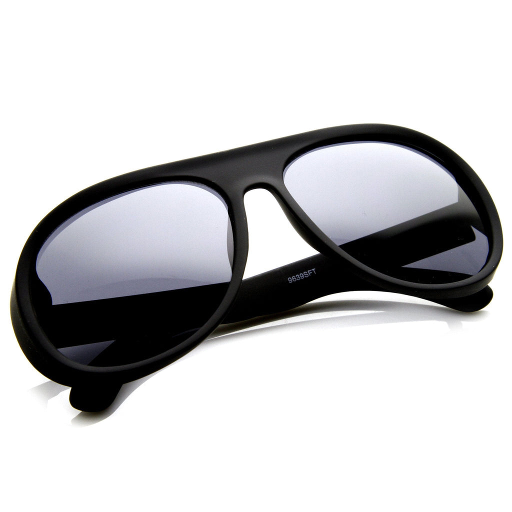 Oversize Retro Soft Rubberized Aviator Sunglasses 8813