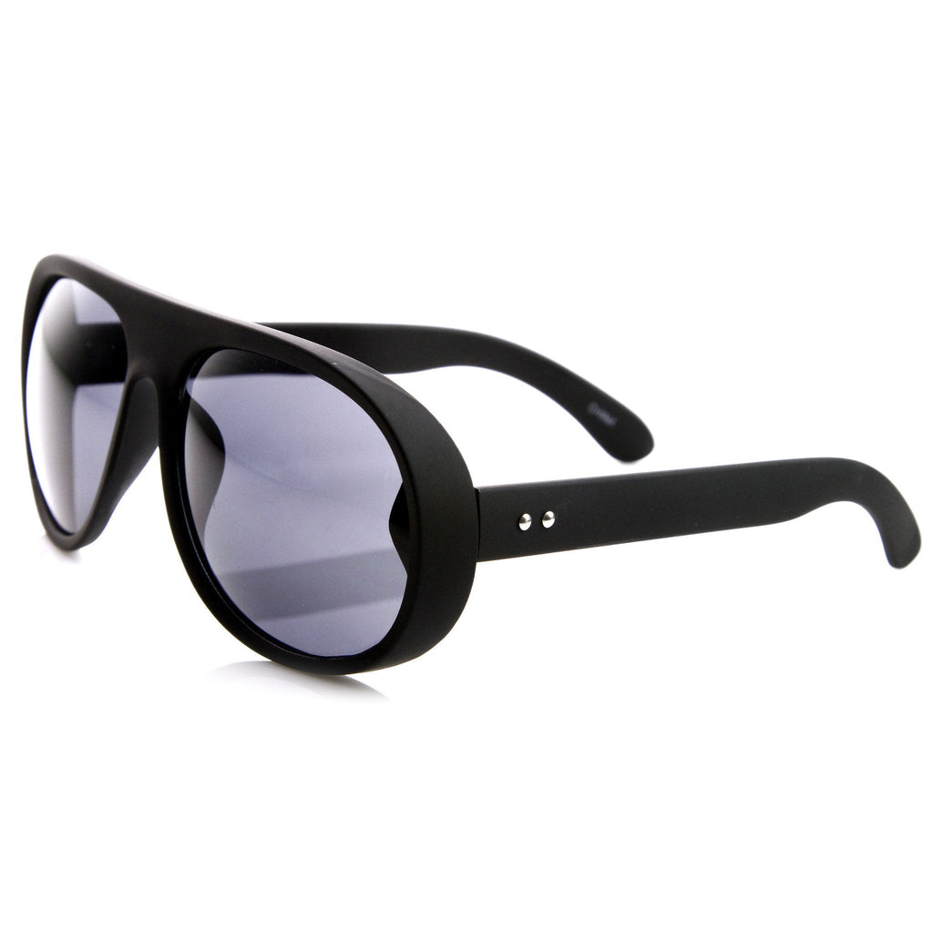 Oversize Retro Soft Rubberized Aviator Sunglasses 8813