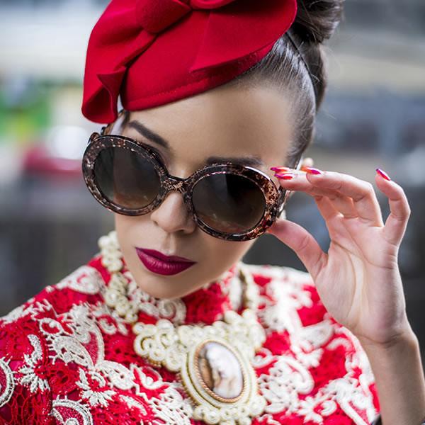 Oversize Designer Baroque Temple Womens Sunglasses 8979
