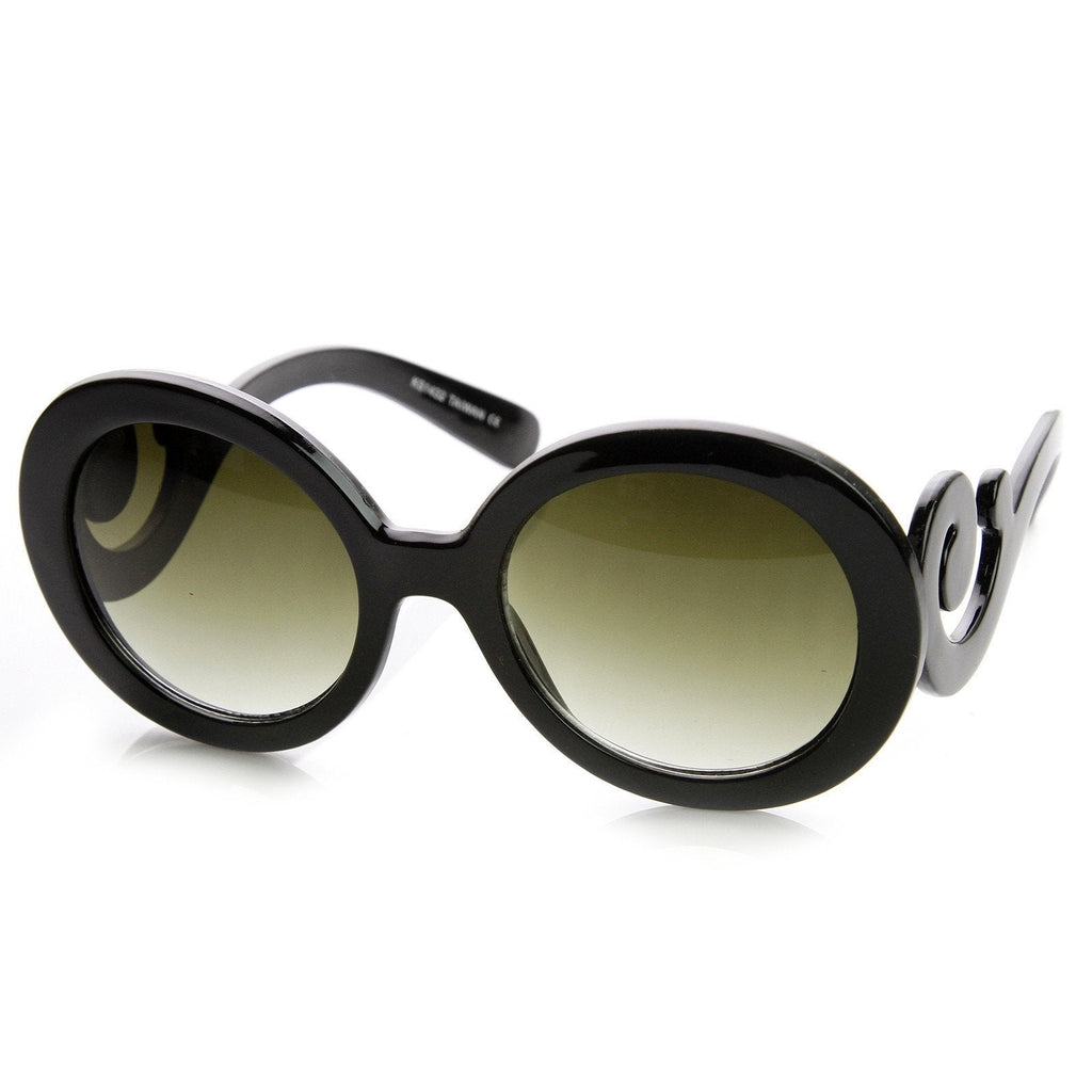 Oversize Designer Baroque Temple Womens Sunglasses 8979