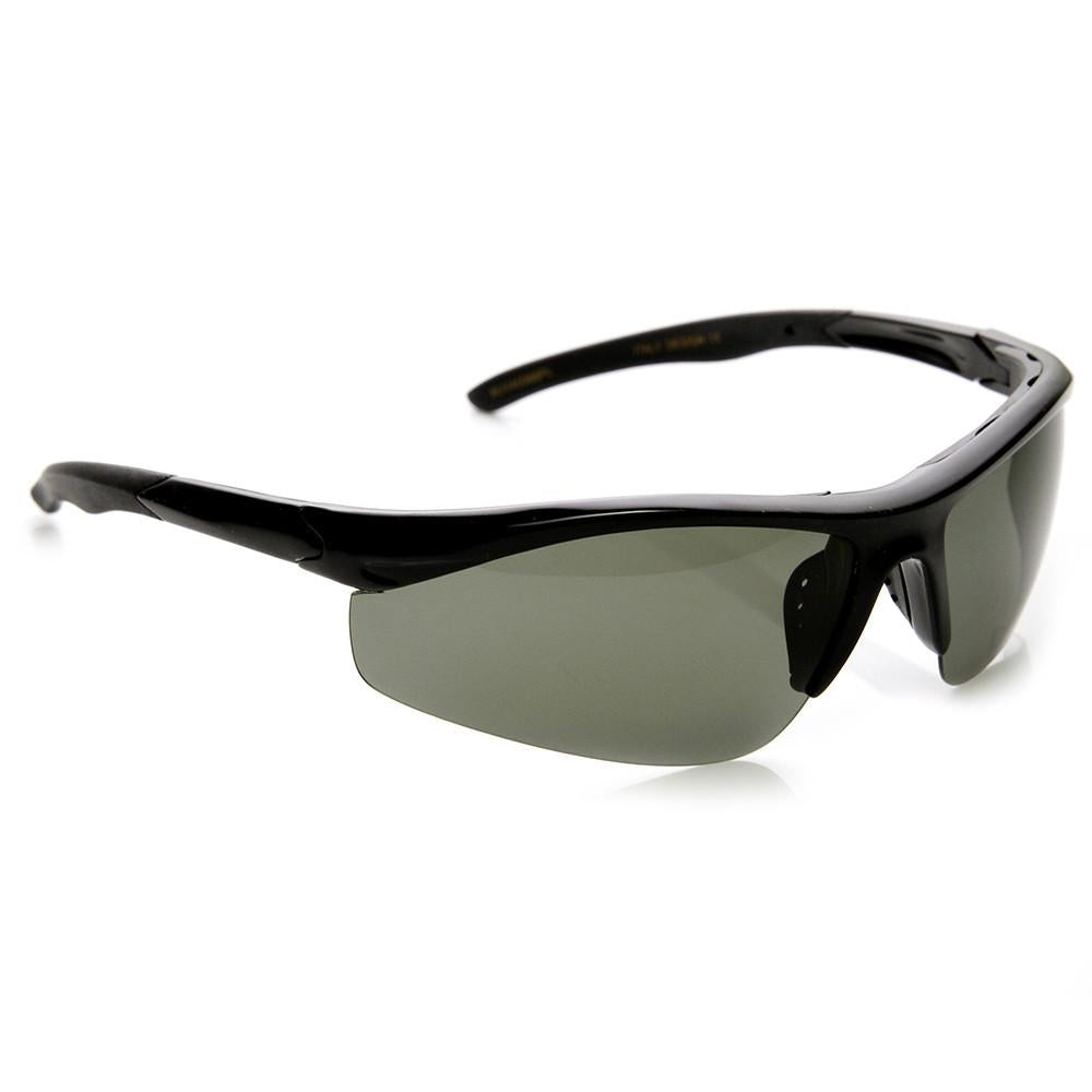 Mens Hard Coated Performance Half Frame Sports Wrap Around Sunglasses 9273