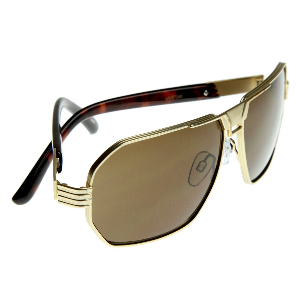 Mens Optical Quality Premium Square Metal Aviator Sunglasses 8364