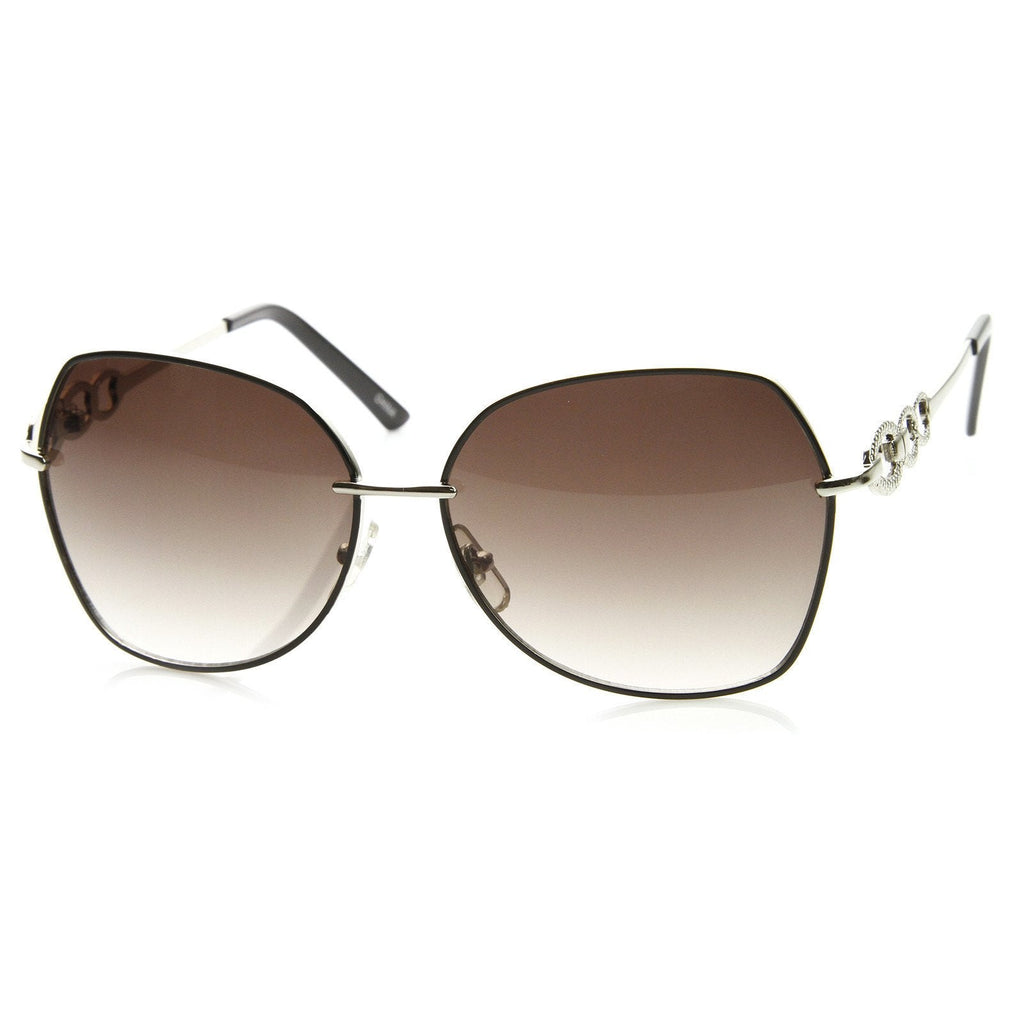 Oversize Metal Fashion Designer Inspired Square Womens Sunglasses 8919