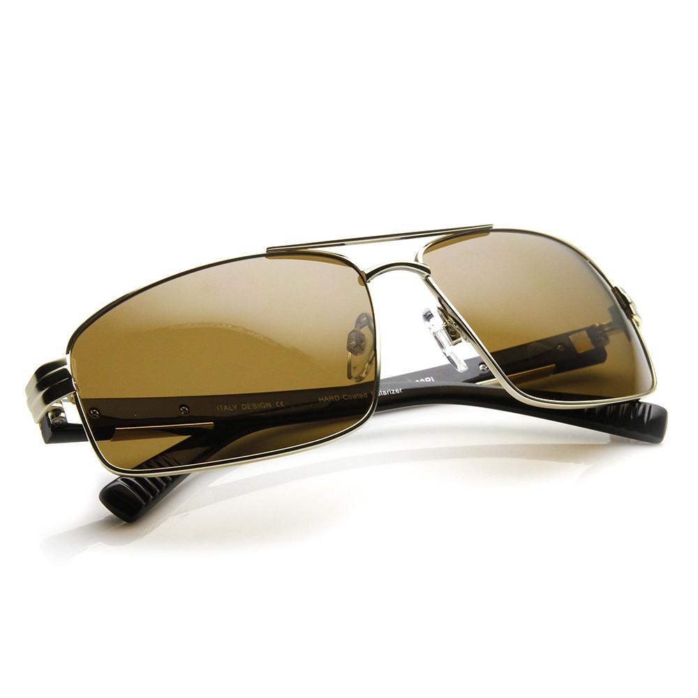 Mens Premium Square Polarized Aviator Sunglasses 9271