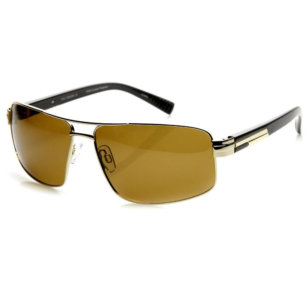 Mens Premium Square Polarized Aviator Sunglasses 9271