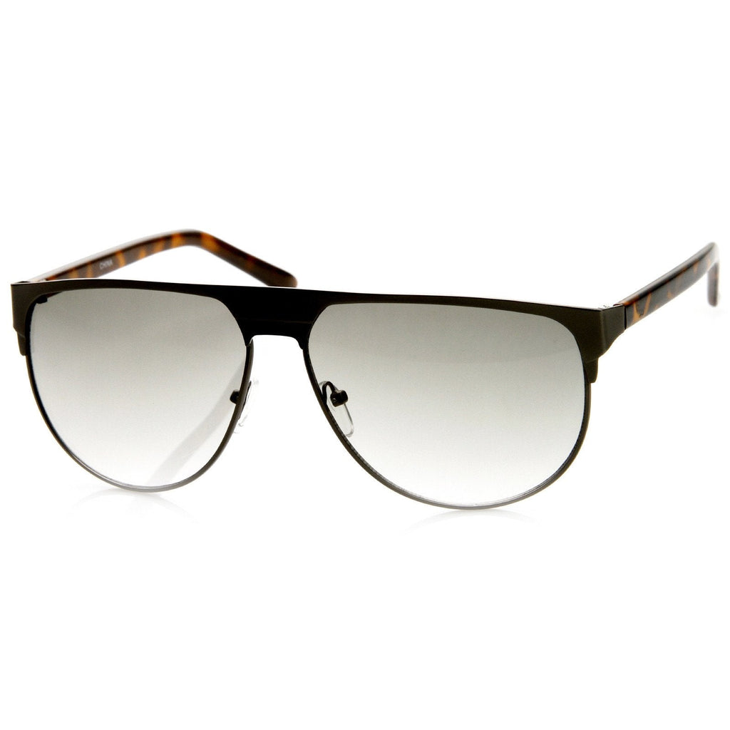 Modern Euro Full Metal Flat Top Aviator Sunglasses 8827